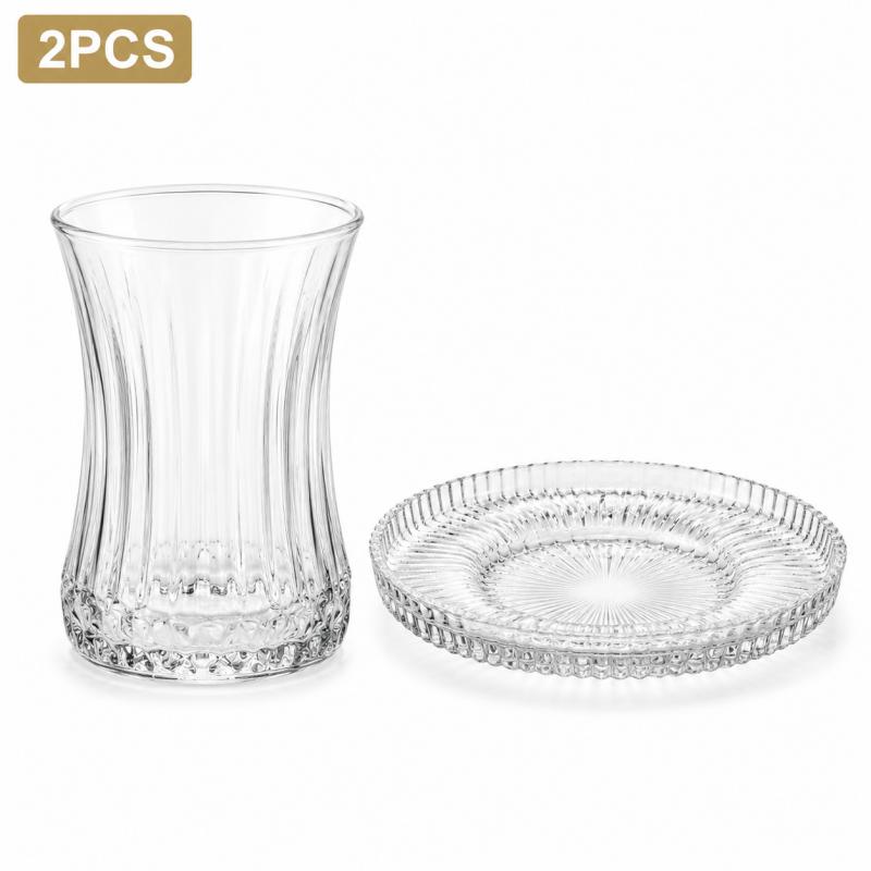 2피스 빈티지 세로 줄무늬 유리컵 & 받침 세트, 19 - Espresso Shot Glass 리뷰 및 가격