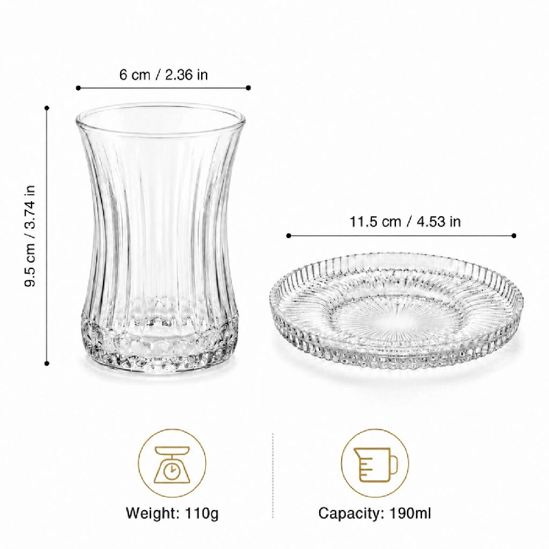 2피스 빈티지 세로 줄무늬 유리컵 & 받침 세트, 19 - Espresso Shot Glass 리뷰 및 가격